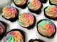 12 regenboog cup cakes